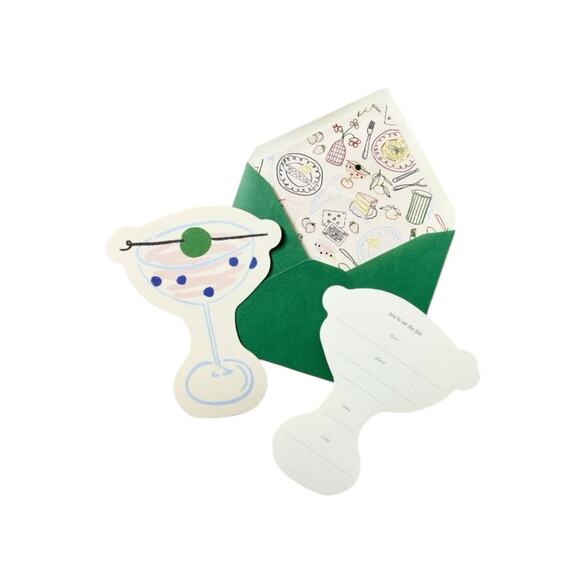 Kate Spade New York X Target 10 Ct Party Invitations With Envelopes Cream Green - Picture 3 of 5